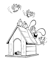 A coloring page of boule et bill